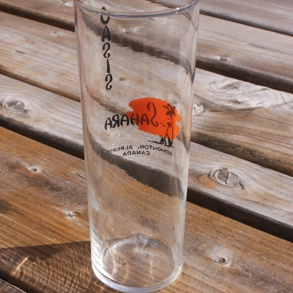 Vintage Oasis Sahara Tall Skinny Glass Great Logo - Picture 3 of 3